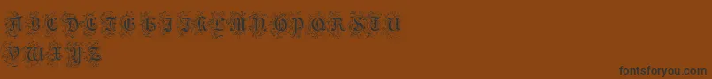 FoliarInitials Font – Black Fonts on Brown Background