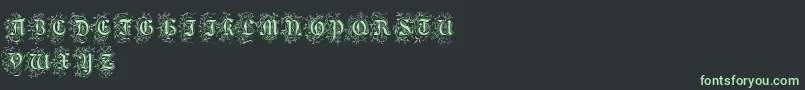 FoliarInitials Font – Green Fonts on Black Background