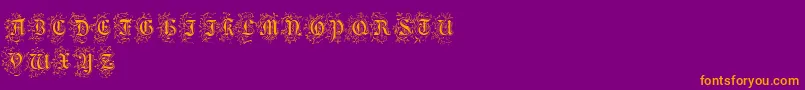 FoliarInitials Font – Orange Fonts on Purple Background