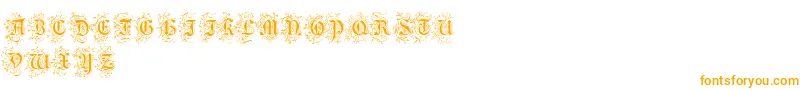 FoliarInitials-Schriftart – Orangefarbene Schriften auf weißem Hintergrund