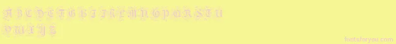 FoliarInitials Font – Pink Fonts on Yellow Background