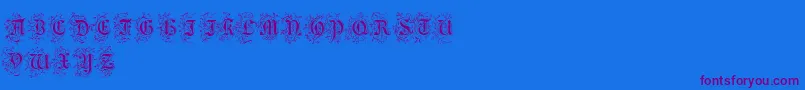 FoliarInitials Font – Purple Fonts on Blue Background