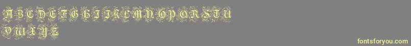 FoliarInitials Font – Yellow Fonts on Gray Background