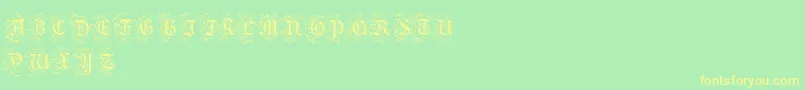 FoliarInitials-Schriftart – Gelbe Schriften auf grünem Hintergrund