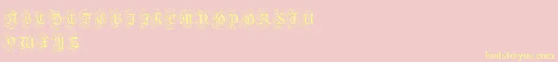 FoliarInitials-Schriftart – Gelbe Schriften auf rosa Hintergrund