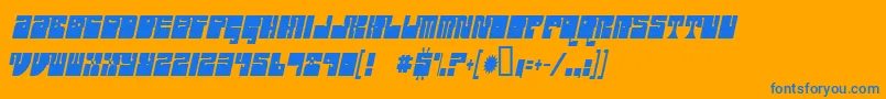 OutrightTelevism Font – Blue Fonts on Orange Background