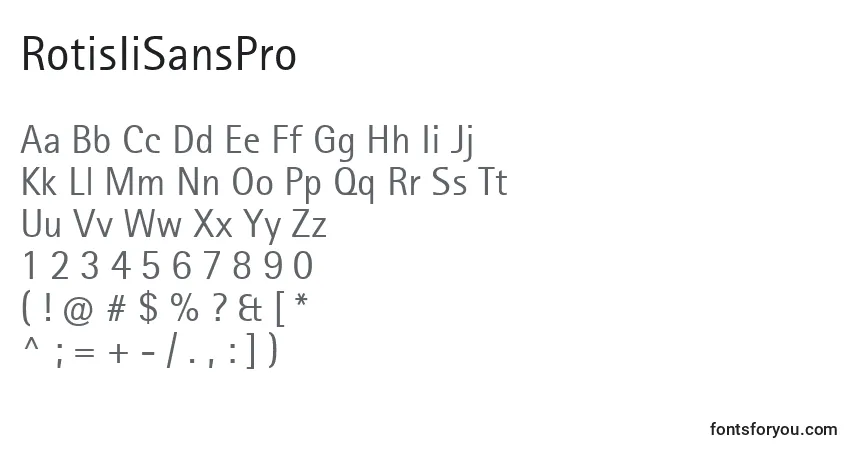 RotisIiSansPro-fontti – aakkoset, numerot, erikoismerkit