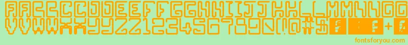 Clippersnip Font – Orange Fonts on Green Background