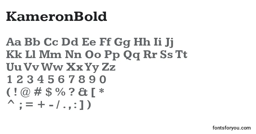 Fuente KameronBold - alfabeto, números, caracteres especiales