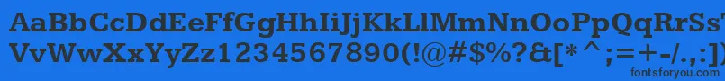 フォントKameronBold – 黒い文字の青い背景