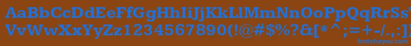 フォントKameronBold – 茶色の背景に青い文字