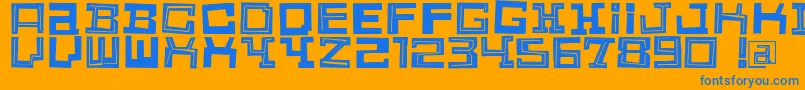 Scherenschnitt Font – Blue Fonts on Orange Background