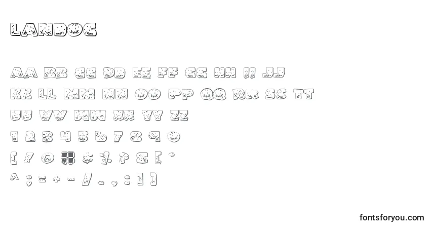 Schriftart Landog – Alphabet, Zahlen, spezielle Symbole