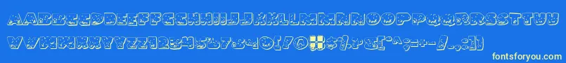 Landog Font – Yellow Fonts on Blue Background