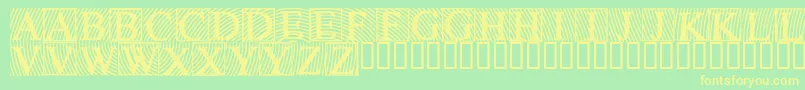 Lowengravedcapsdark Font – Yellow Fonts on Green Background