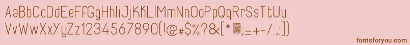 FabioloLight-Schriftart – Braune Schriften auf rosa Hintergrund