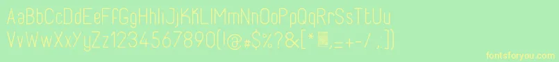 FabioloLight Font – Yellow Fonts on Green Background