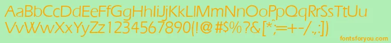 E820SansRegular Font – Orange Fonts on Green Background
