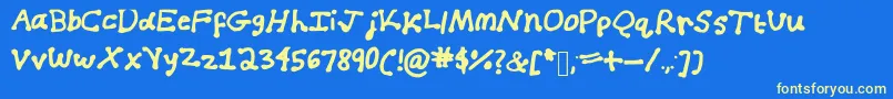 BlueberryMilk Font – Yellow Fonts on Blue Background