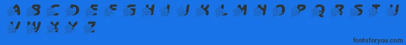 Шрифт LmsABerryNiceGirl – чёрные шрифты на синем фоне