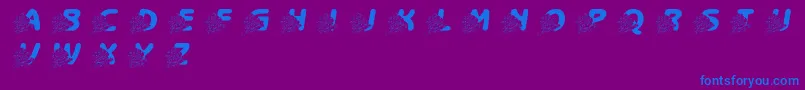 Шрифт LmsABerryNiceGirl – синие шрифты на фиолетовом фоне