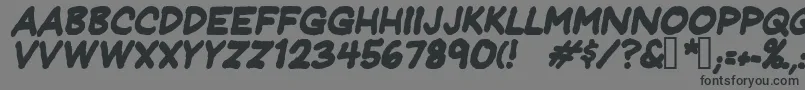 フォントJeffreyprintbolditalic – 黒い文字の灰色の背景