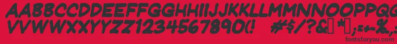 Jeffreyprintbolditalic Font – Black Fonts on Red Background