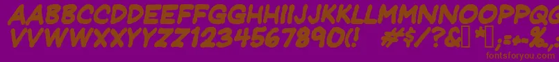 Jeffreyprintbolditalic Font – Brown Fonts on Purple Background