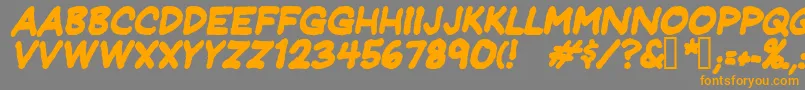 Jeffreyprintbolditalic Font – Orange Fonts on Gray Background