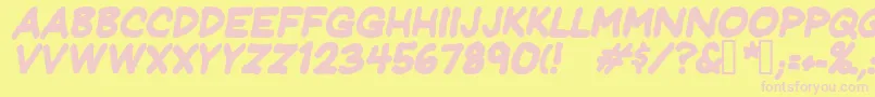 fuente Jeffreyprintbolditalic – Fuentes Rosadas Sobre Fondo Amarillo