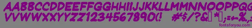フォントJeffreyprintbolditalic – 紫色のフォント、灰色の背景