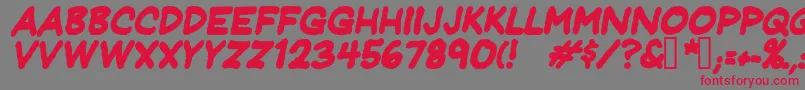 フォントJeffreyprintbolditalic – 赤い文字の灰色の背景
