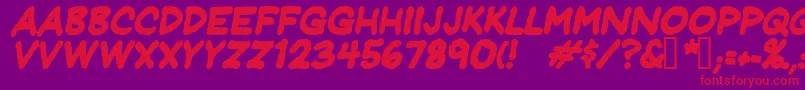 Jeffreyprintbolditalic Font – Red Fonts on Purple Background