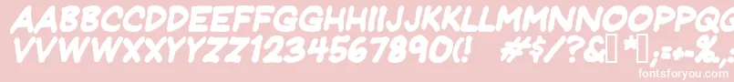 Jeffreyprintbolditalic Font – White Fonts on Pink Background