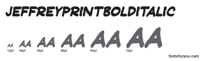 Jeffreyprintbolditalic Font Sizes