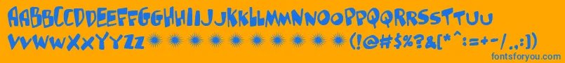 Gluttonman Font – Blue Fonts on Orange Background