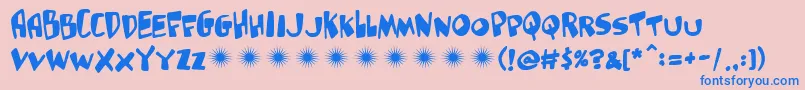 Gluttonman-Schriftart – Blaue Schriften auf rosa Hintergrund