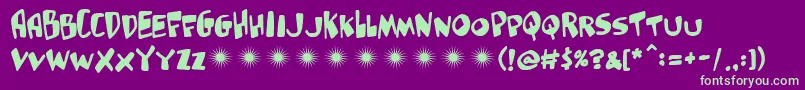 Gluttonman Font – Green Fonts on Purple Background