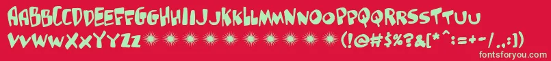 Gluttonman Font – Green Fonts on Red Background