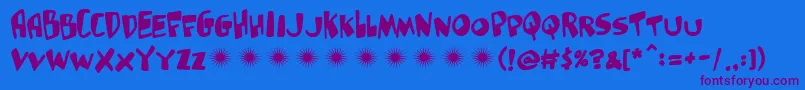 Gluttonman Font – Purple Fonts on Blue Background