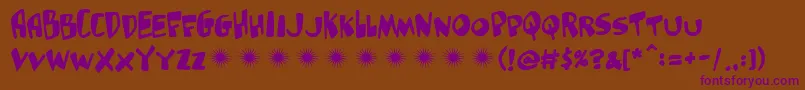 Gluttonman-Schriftart – Violette Schriften auf braunem Hintergrund