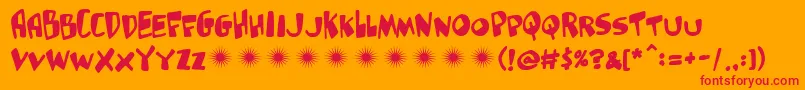 Gluttonman-Schriftart – Rote Schriften auf orangefarbenem Hintergrund