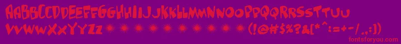 Gluttonman Font – Red Fonts on Purple Background