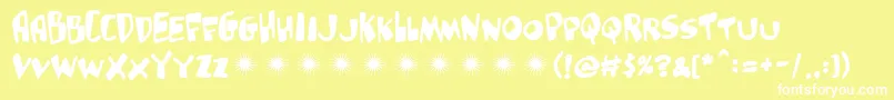 Gluttonman Font – White Fonts on Yellow Background