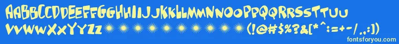 Gluttonman Font – Yellow Fonts on Blue Background