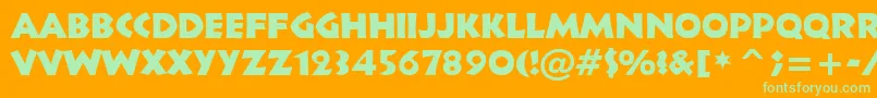 フォントInfr011n – オレンジの背景に緑のフォント