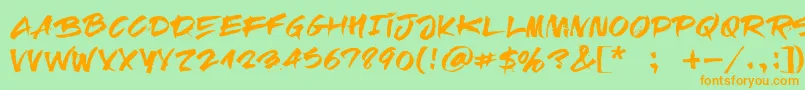 RelapseRegular Font – Orange Fonts on Green Background