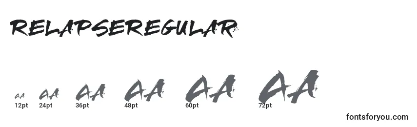 Размеры шрифта RelapseRegular