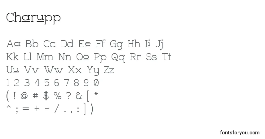 Fuente Charupp - alfabeto, números, caracteres especiales