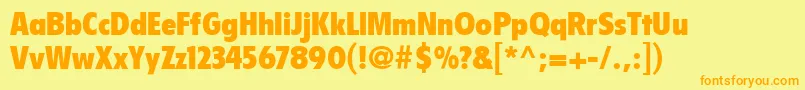 FlyerLtBlackCondensed Font – Orange Fonts on Yellow Background